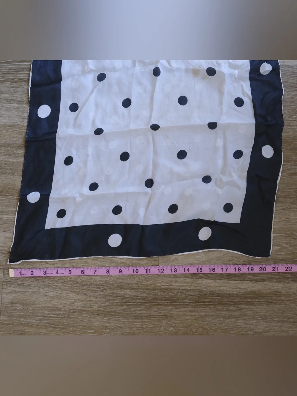unique vintage black and white polka dot scarf